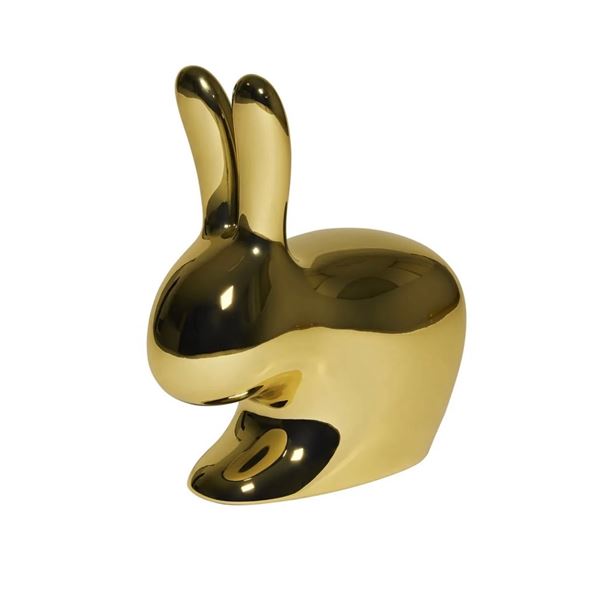 New - Qeeboo - Rabbit Baby Chair (Polished Gold) by Ark Interiors - 18" x 10" x 21" H - MSRP $2,016 