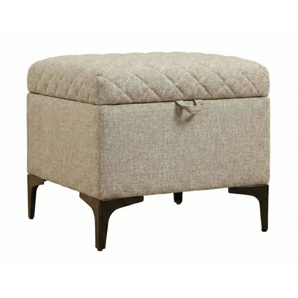 BNIB - LH Home Reece Storage Ottoman - Tan, RV: $596.25 CAD (REC024-TAN) - 19.7 x 19.7 x 18.9 in.