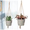 Image 2 : 2-Pcs BNIB - LH Home Craft Medium Hanging Pot With Netting - Cement Grey, RV: $135 CAD (PAT024-S) - 