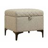 Image 1 : BNIB - LH Home Reece Storage Ottoman - Tan, RV: $596.25 CAD (REC024-TAN) - 19.7 x 19.7 x 18.9 in.