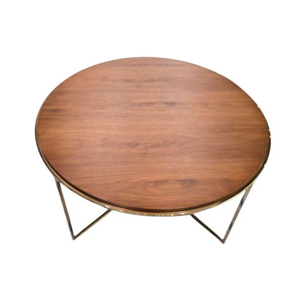 New Alpha Wood Top Coffee Table - RV: $1980 - 32" D x 16" H - ARK Interiors Floor Model