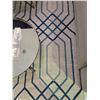 Image 3 : Contemporary Blue & Cream Geometric Fringed Area Rug - RV: $3560 - Approx: 125" x 79"- ARK Interiors