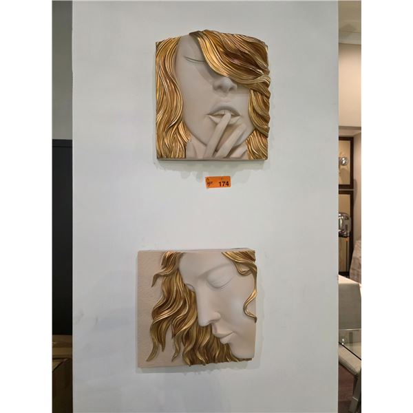New Muse-White Wall Art 2pc Set - RV: $240 - Approx: 9.8" x 9.8" - ARK Interiors Floor Model