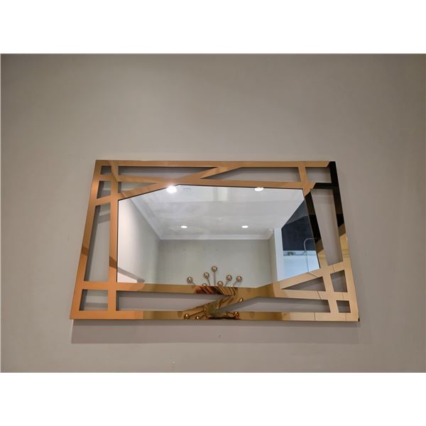 New Rebus Mirror Stainless Steel Gold Finish - RV: $990 - Approx: 34.5" x 21.5" - ARK Interiors Floo