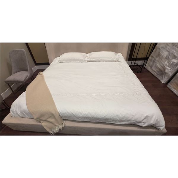 New King Mattress With Pillows & Sheets - Floor Model