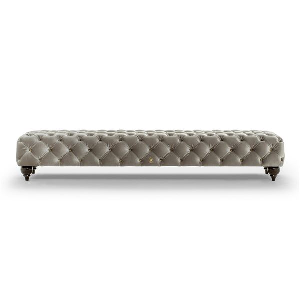 New Alberta Alfred Bench Velvet Grey - RV: $8500 - Approx 79" x 21" x 12" - Made in Italy - Floor Mo