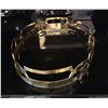 Image 2 : New Group Of Designer Gold Oval Mirrored Tray and Wine Holder