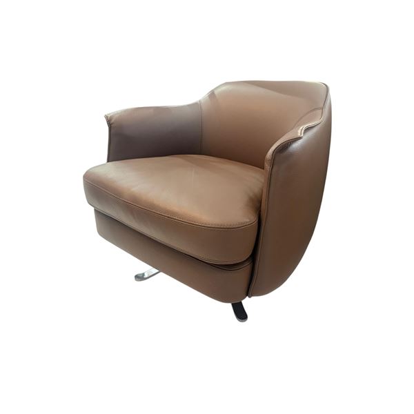 New - Boheme Swivel Armchair Cougar 20 Leather Low Back by Ark Interiors - approx. 33.80in x 32.30in