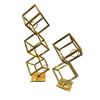 Image 1 : 2pc Modern Geometric Gold Cubes Table Top - new floor model