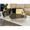 Image 2 : 3pc Assorted Geometric Chrome Vases - new floor model