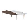 Image 1 : New - Turri - Soul Designer Coffee Table Marble, Bianco Calacatta Walnut, Metal Details - approx. 55