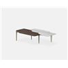 Image 3 : New - Turri - Soul Designer Coffee Table Marble, Bianco Calacatta Walnut, Metal Details - approx. 55