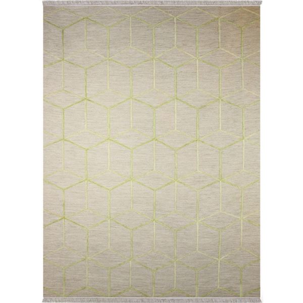 New - Yellow Pattern Geometric Area Rug - approx. 116in x 78in - MSRP $3,560 - new floor model