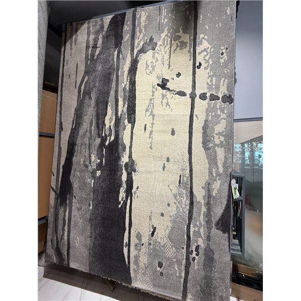New - Abstract Black Area Rug Nylon - approx. 116in x 78in - MSRP $2,280 - new floor model