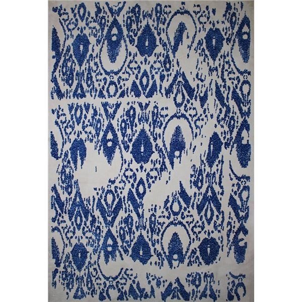 New - Blue Motifs Area Rug - approx. 114in x 79in - MSRP $2,280 - new floor model