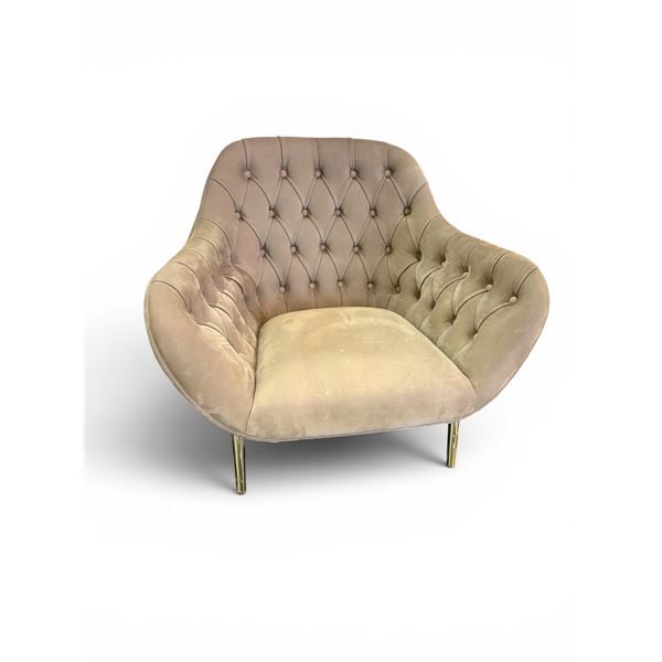 New Jade Armchair Ulivi MSRP $15,752 Made in Italy Leather Cover Cat. Top Nubuk Col. Brown Metal Leg