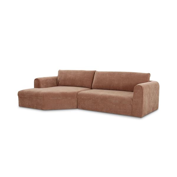 New - Moe's Madrid Sectional Heritage Pink Sofa, Left Facing Chaise - RV: $3499 (OA-1058-33-L-0)
