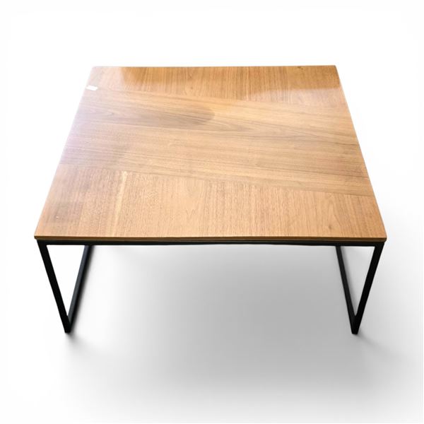 Square Wood Top Black Metal Frame End Table (30x30x14) - RV: $295