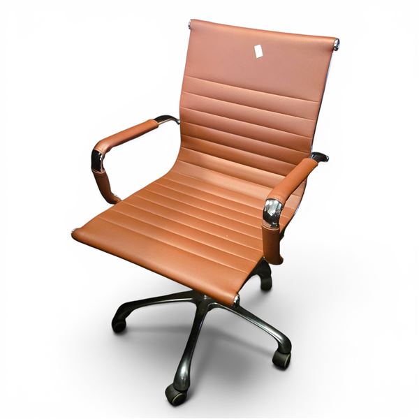Brown Faux Leather Office Chair