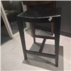 Image 3 : Black Wooden Vanity Stool, H24" x 16" x 13.5" - RV: $145