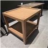 Image 2 : Two-Tier Light Oak Wood End Table (22x22x23.5") - RV: $245