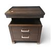 Image 1 : Modern 2-Drawer Brown Nightstand, H28" x W24" x D18"