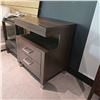 Image 2 : Modern 2-Drawer Brown Nightstand, H28" x W24" x D18"