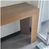 Image 2 : Light Brown Rectangular Wooden Console Table, H30" x W50" x D16" - some minor wear