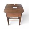 Image 1 : Brown Wooden Side Table, H22" x 17.5" x 17.5" - minor scratches and chips