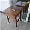 Image 2 : Brown Wooden Side Table, H22" x 17.5" x 17.5" - minor scratches and chips