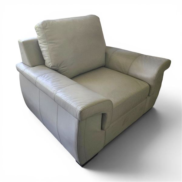 Modern Light Grey Faux Leather Lounge Chair - RV $1,295 (W45')