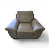 Image 2 : Modern Light Grey Faux Leather Lounge Chair - RV $1,295 (W45')