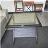 Image 3 : Glass Top Wood Frame Table (24x24x24) - RV: $295