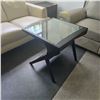 Image 5 : Glass Top Wood Frame Table (24x24x24) - RV: $295