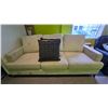 Image 2 : Studded Fabric Ivory 3-Seat Sofa  (W89")
