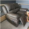 Image 2 : Faux Leather Reclining Loveseat Brown (W63")