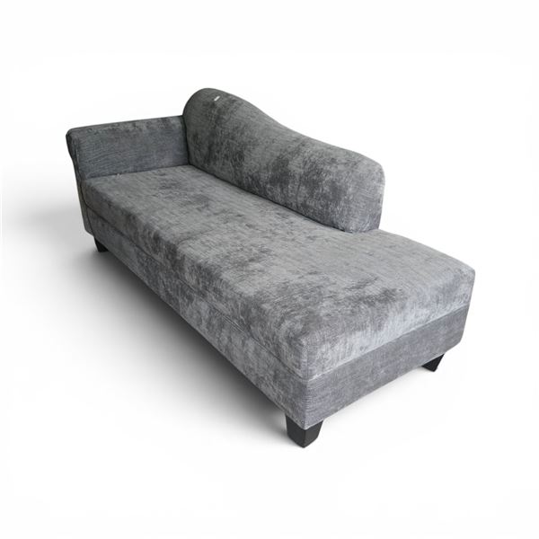 New Open Box - Gray/Blue Fabric Chaise Lounge (W78")