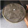 Image 4 : Marble-Style and Brass End Table, H22" x Dia. 17"