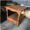 Image 2 : Wooden End Table with Drawer, H21" x W20" x D23" - some wear and marks on the top