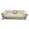 Image 1 : Modern Low Profile Cream Sofa, H25" x W89" x D36" - slightly dusty