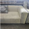 Image 2 : Modern Low Profile Cream Sofa, H25" x W89" x D36" - slightly dusty