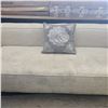 Image 3 : Modern Low Profile Cream Sofa, H25" x W89" x D36" - slightly dusty
