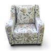 Image 1 : New Open Box 33" Arezzo Teal Fabric Floral Chair (W32") - RV $995