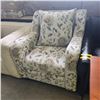Image 2 : New Open Box 33" Arezzo Teal Fabric Floral Chair (W32") - RV $995