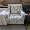 Image 4 : New Open Box 33" Arezzo Teal Fabric Floral Chair (W32") - RV $995