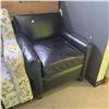 Image 2 : Classic Black Leather Armchair (W30") - RV $1,195