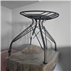 Image 3 : BNIB - 4-Pcs Antique Market Iron and Leather Stool, Black and Brown, 19 x 15 x 18" Each