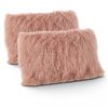 Image 1 : 3-Pcs New Moe's Sheepskin Pink Rectangular Pillow, RV: $129 Each (XU-1001-33)
