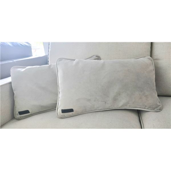 Group of 2 - Article Beige Velour Throw Pillows