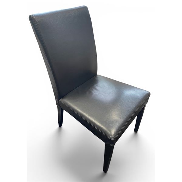 2-Pcs Faux Leather Black Dining Chairs
